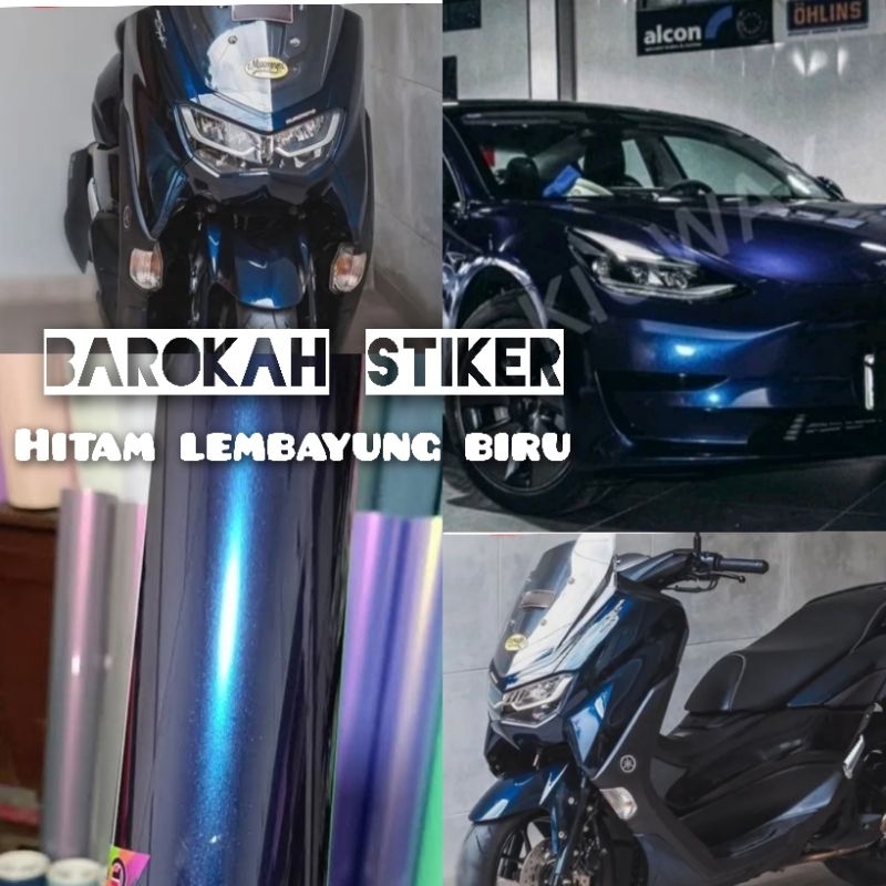 SKOTLET MOTOR WARNA HITAM LEMBAYUNG BIRU MOON LIGHT BLUE