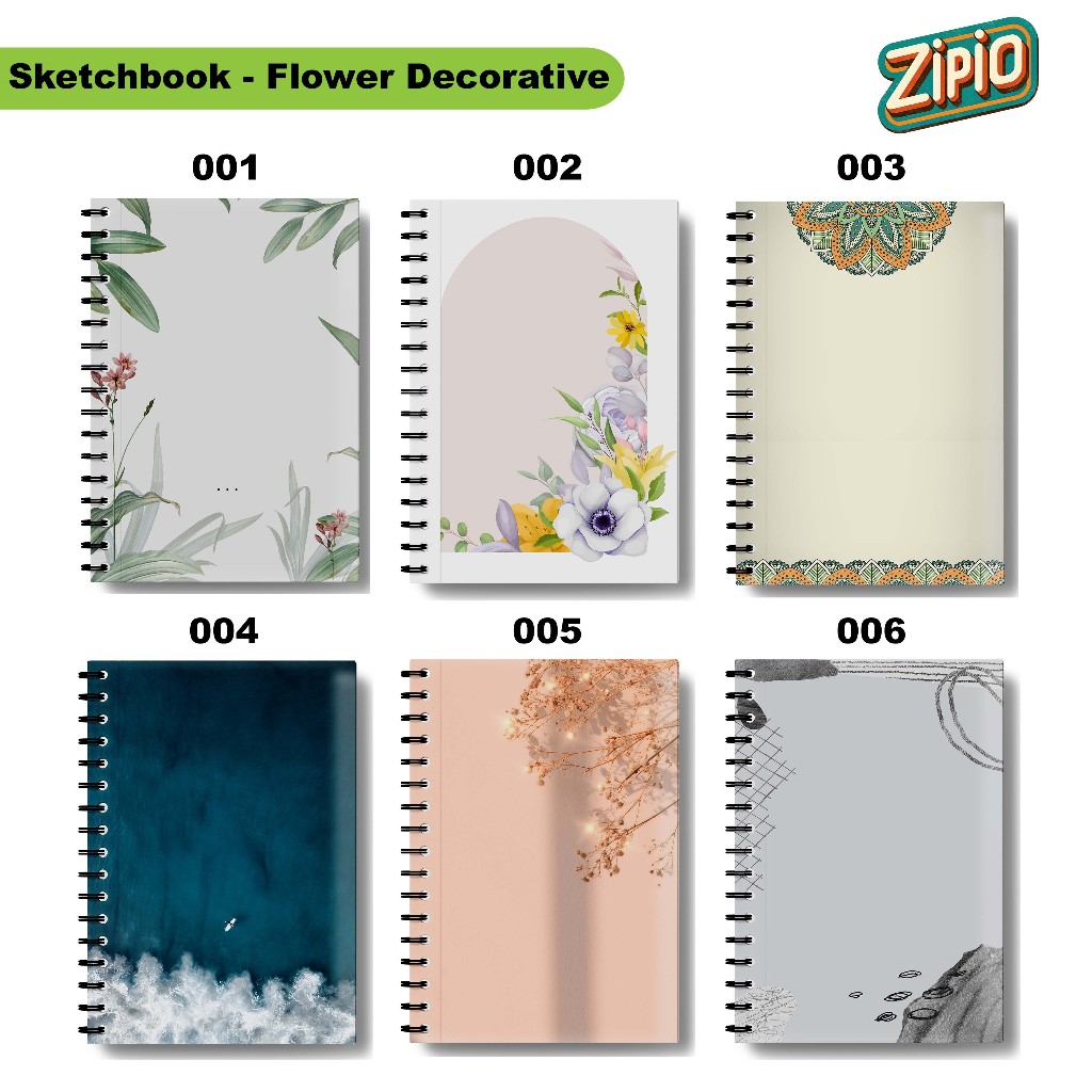 

Buku A5 dan A6 Notebook / Sketchbook - Flower Decorative