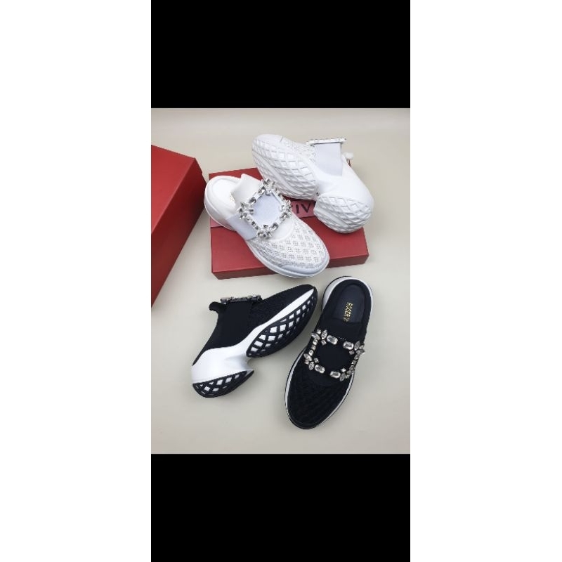 YC-4129 Viv Run Strass Buckle Sneaker in Technical Fabrics Mule 7cm