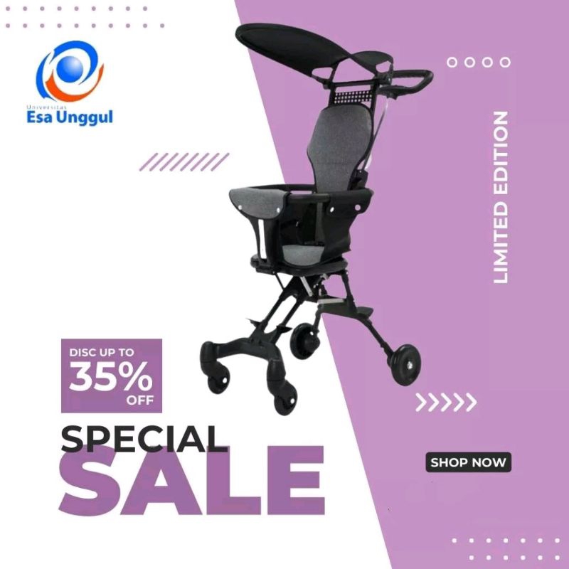Esa Unggul - Stroller Travel Bayi Portable | Stroller Dapat Dilipat & Mudah Dibawa