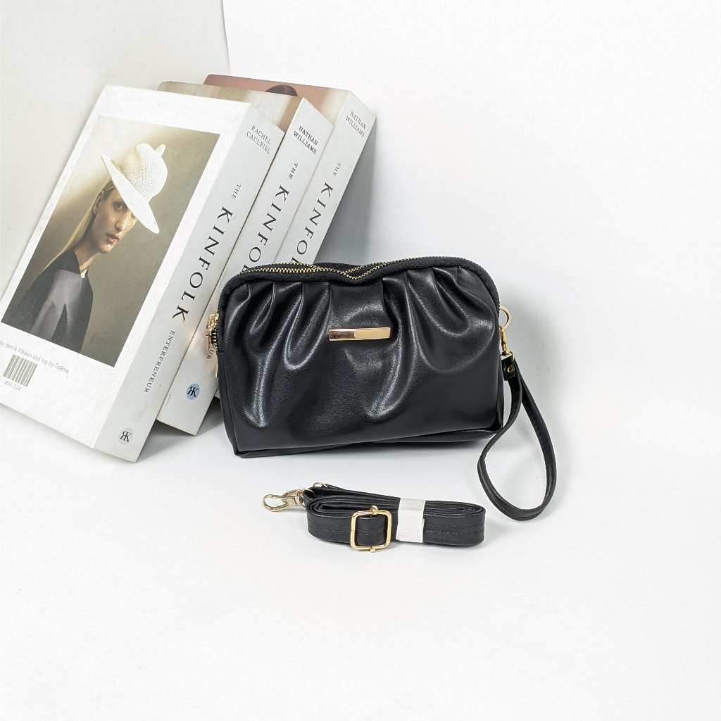 ALMA TAS DOMPET SELEMPANG 3 RUANG | CLUTCH WANITA 2 TALI | TAS HP