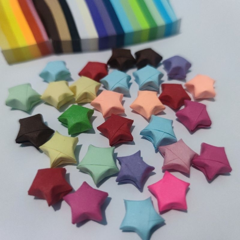 

ORIGAMI BINTANG ; KERAJINAN TANGAN BINTANG ; WISHING STAR ; LUCKY STAR ; ORIGAMI JADI