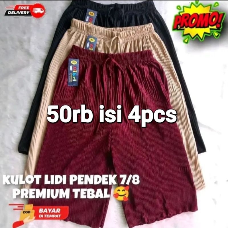 Kulot Lidi Pendek 50rb Dapat 4pcs/Kulot Lidi 7/8