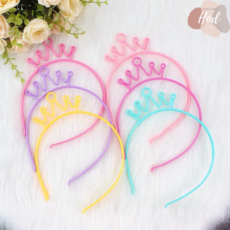 Bando Plastik Mahkota Bando Anak Bando Pastel Ulang Tahun Crown