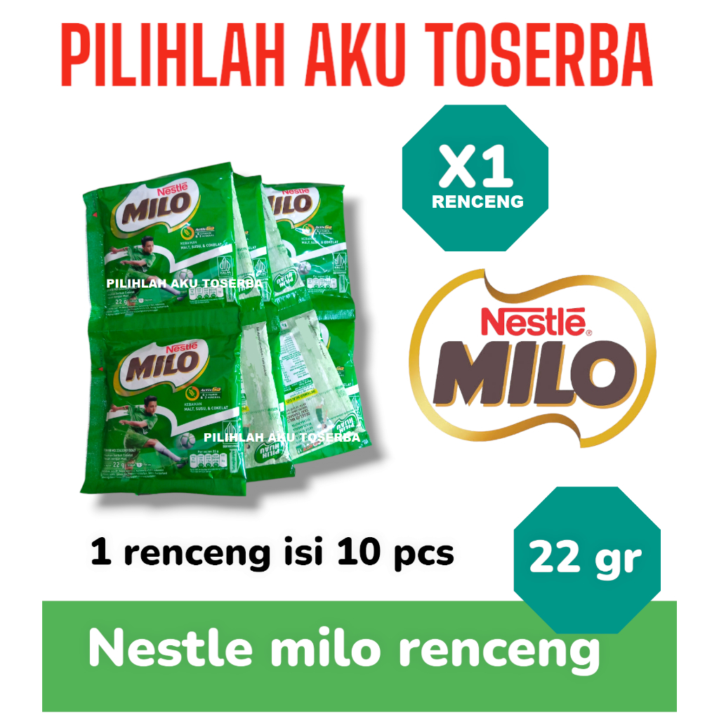 

Milo Renceng Activ-Go Cokelat Malt 22 gr x 10 sachet ( HARGA RENCENG )