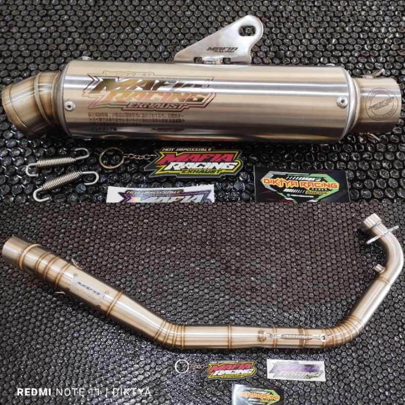 Knalpot Sonic Mafia Racing Exhaust Fullset Step Standard.Free Gantungan Kunci dan Stiker Mafia