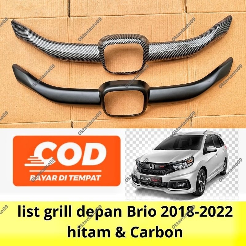 list grill bumper depan brio 2023 hitam & carbon