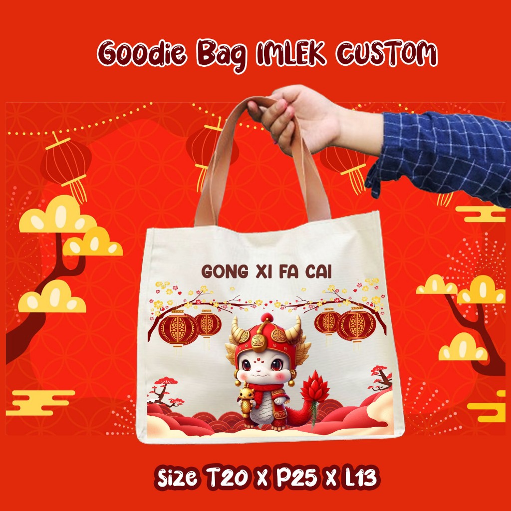 

TAS IMLEK / GOODIE BAG/ HAMPER POLYESTER READY STOK DAN CUSTOM MURAH LANDSCAPE T20 x P25 x L13