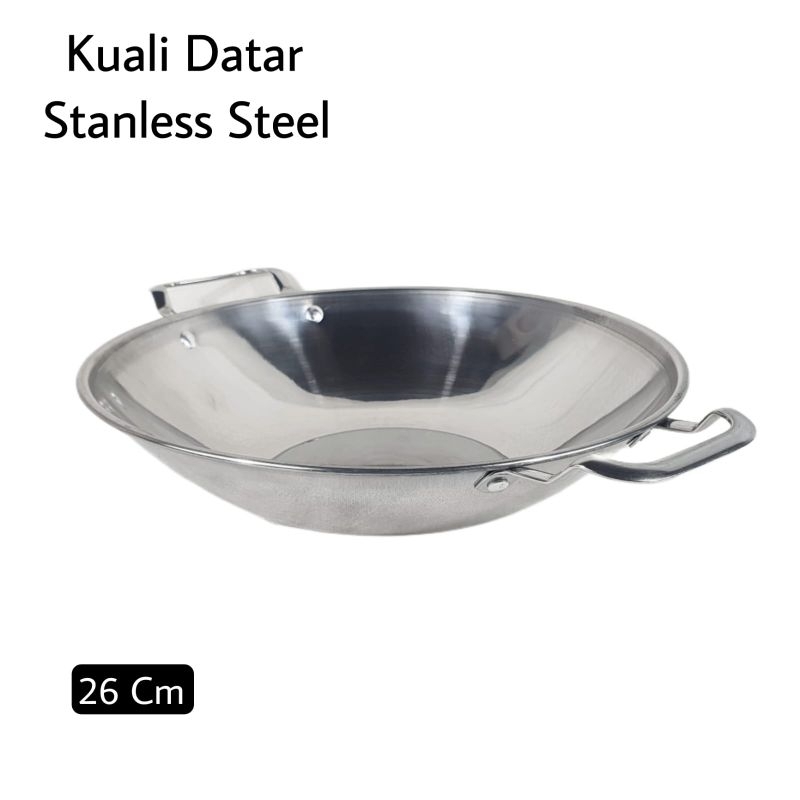 Wajan Penggorengan Sedang Stainless 26Cm Bawah Panci Datar