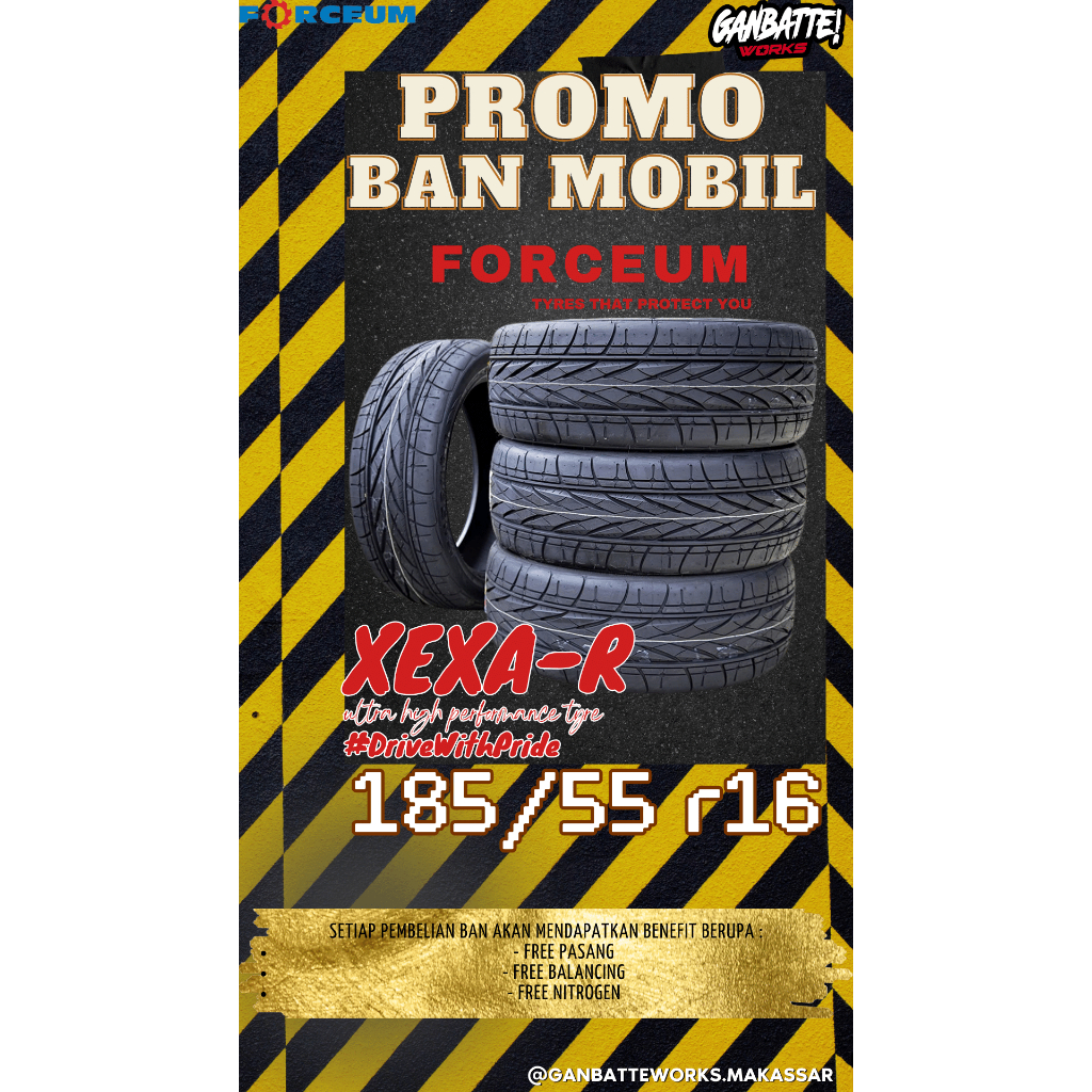 Ban murah merk FORCEUM HEXA R 185 55 R16