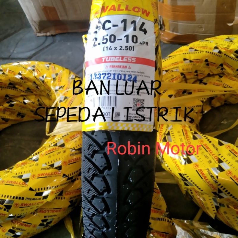 BAN LUAR SEPEDA LISTRIK 250-10 250 RING 10 SC-114 SWALLOW