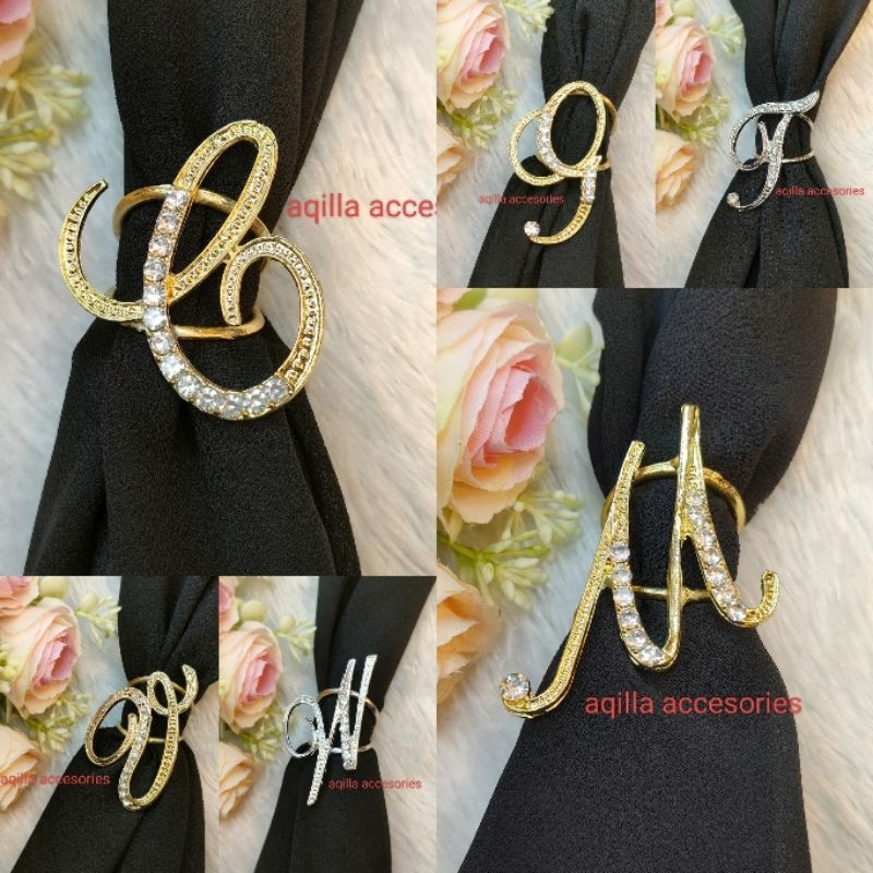 Bros / ring / hijab / ring hijab /ring hijab huruf / ring huruf / cincin hijab / ring hijab Korean p