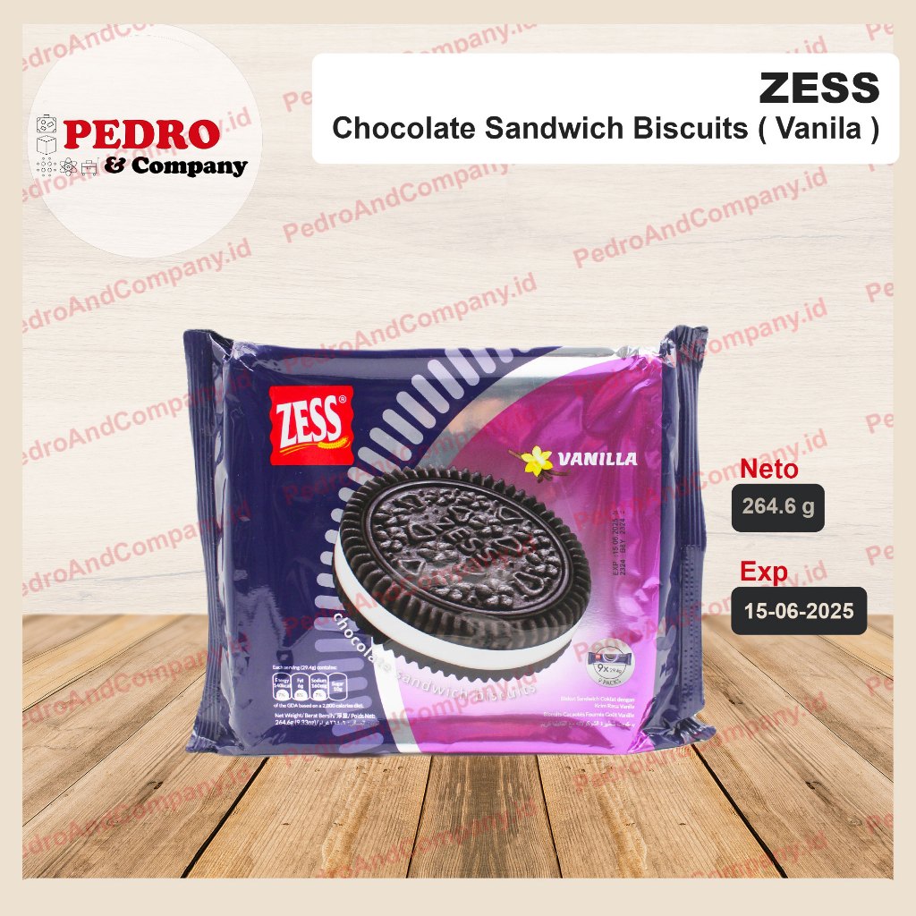 

Zess vanilla sandwich biscuits 264 gram - biskuit vanila