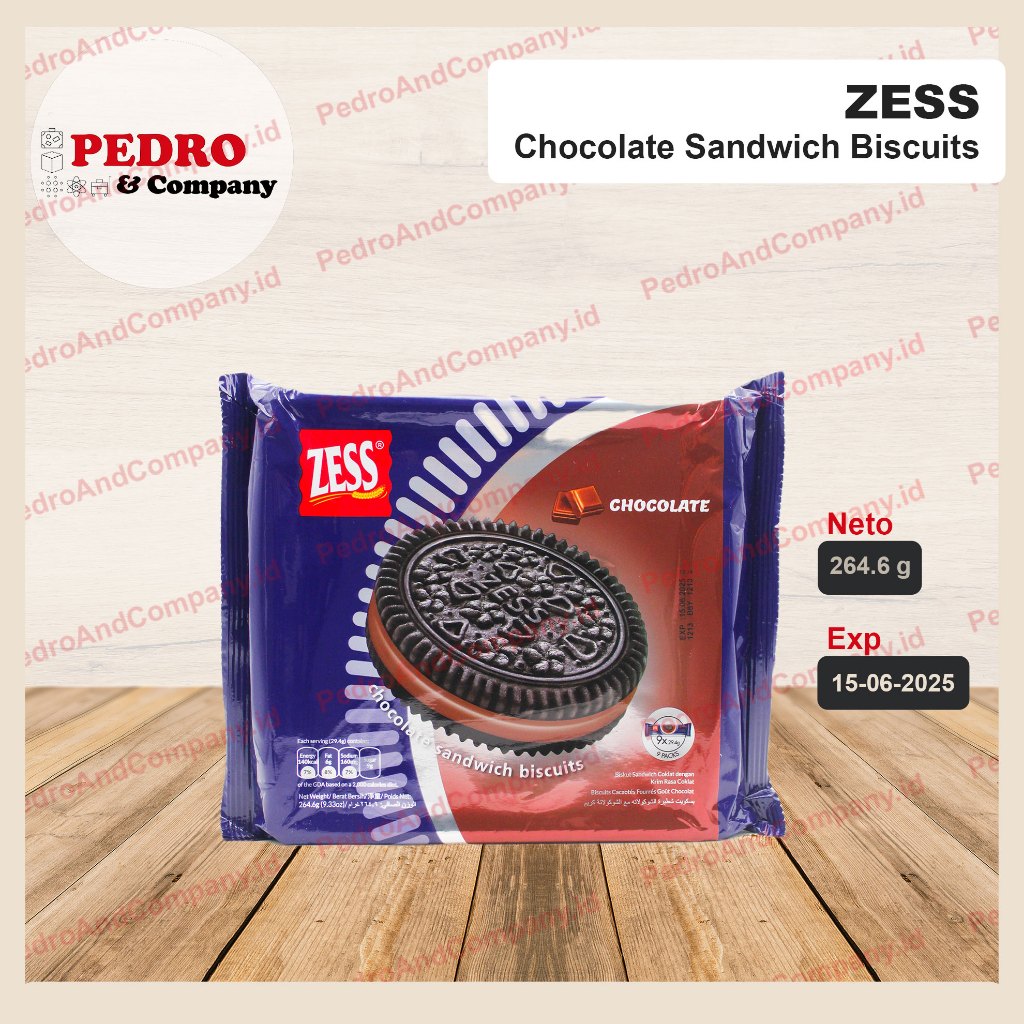 

Zess chocolate sandwich biscuits 264 gram - biskuit coklat