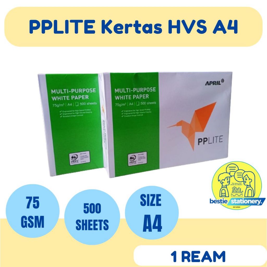 

KERTAS HVS PPLITE A4 75GSM