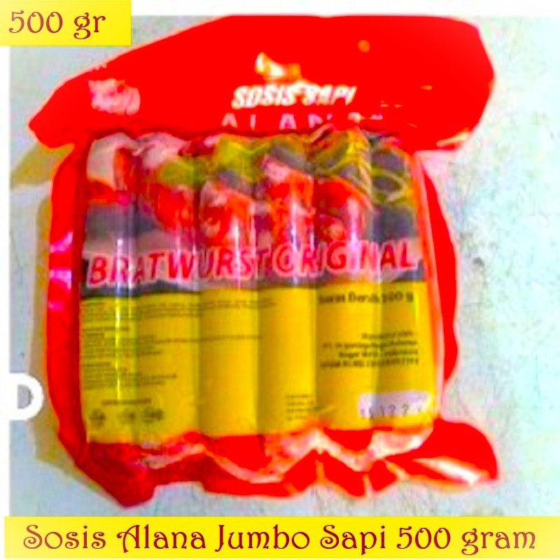 

Sosis Jumbo Alana Dlanoe Isi 6 Bratwurst Sapi Original Sosis Jumbo sapi 500 gram