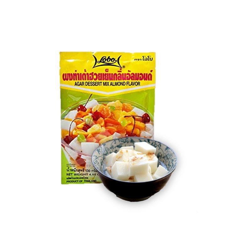 

LOBO Agar Dessert Mix Almond Bubuk Puding Instant THAILAND 130 gram