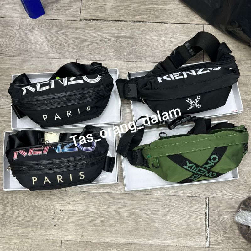 Tas waistbag pria Kenzo import with box tas selempang pria kenzo