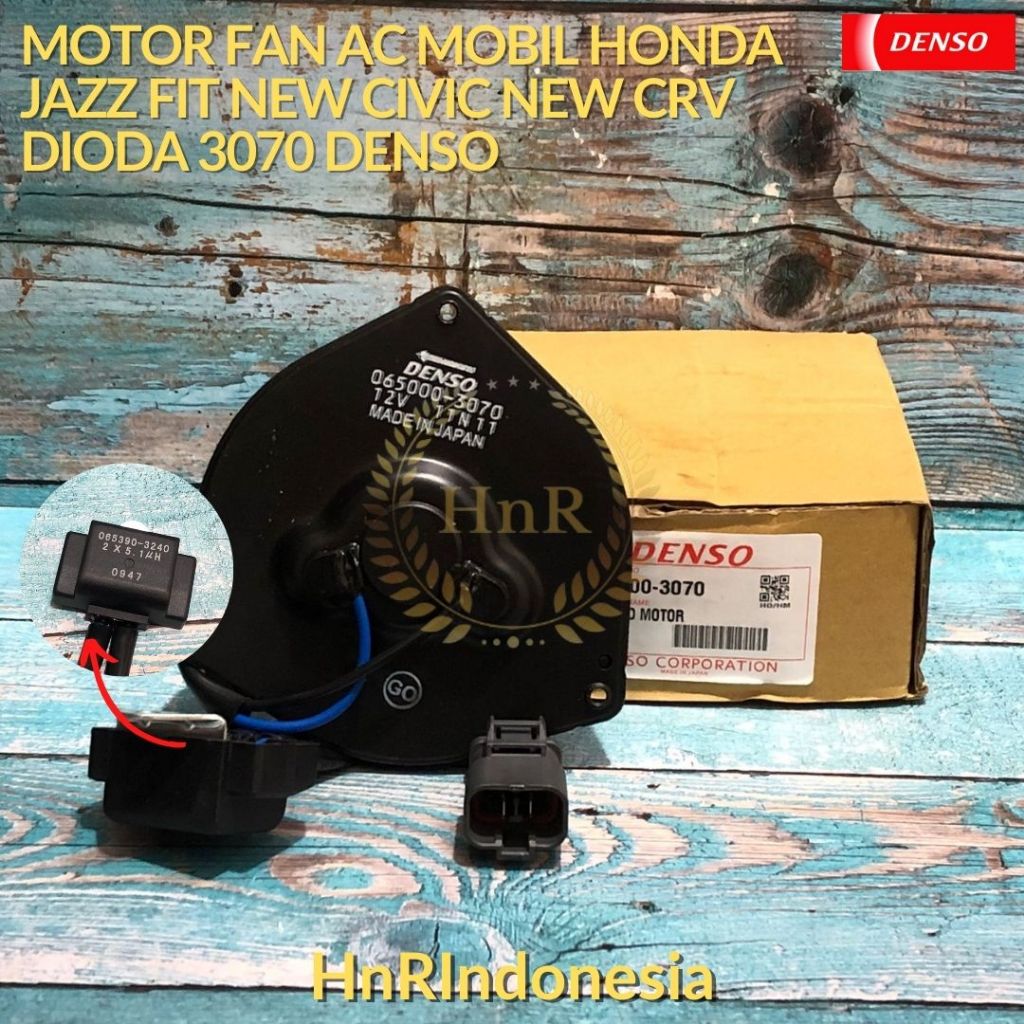 Motor Fan Radiator AC Mobil Honda Jazz Fit New Civic New CRV Dioda 3070 DENSO