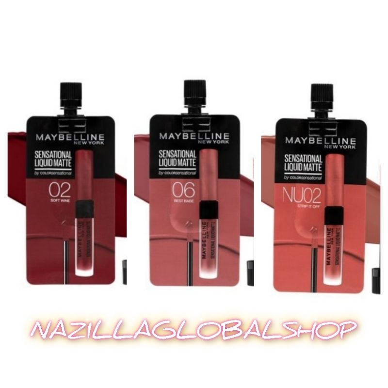 ✨NAZILLA✨ MAYBELLINE Sensational Liquid Matte Sachet 2ml All Var.