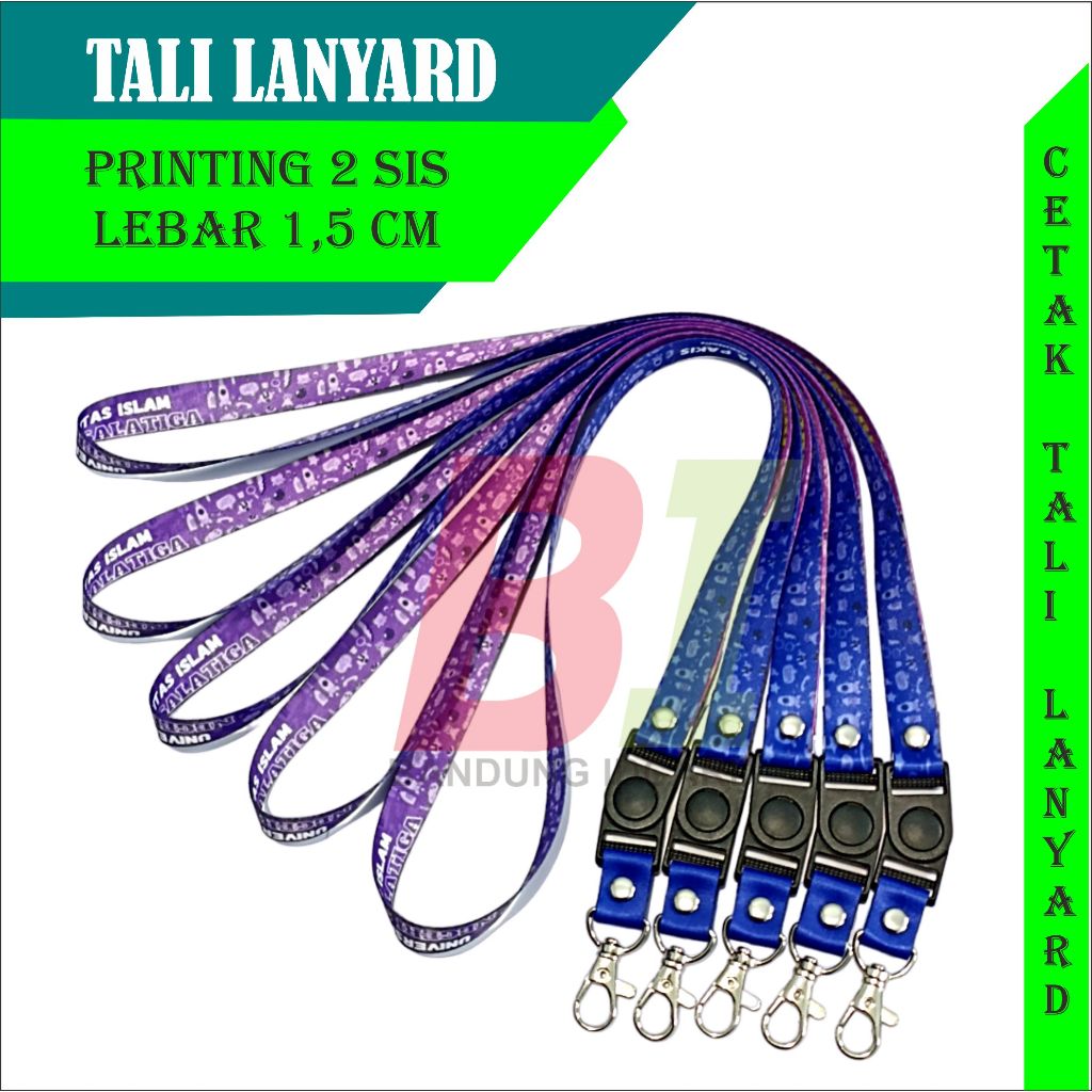 

Lanyard id carad custome printing 1,5 cm 2 sisi/cetak tali lanyard id card custom printing 1,5 cm bas/lanyard printing desain bebas/kalung lanyard id card