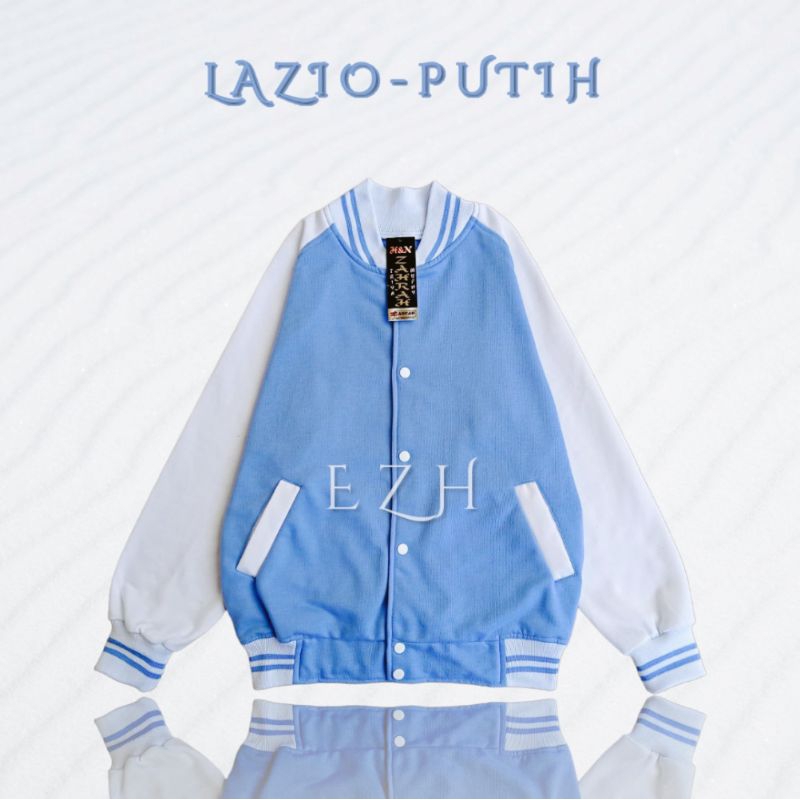 JAKET BASEBALL VARSITY/JAKET POLOS/JAKET VARIASI BIRU MUDA