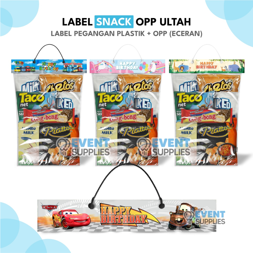 

Tas Label + Plastik Bungkusan Snack Ulang Tahun 25 x40cm[SATUAN]