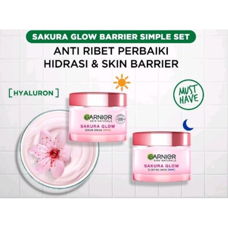 (Promo) Garnier sakura krim siang dan malam 2pcs