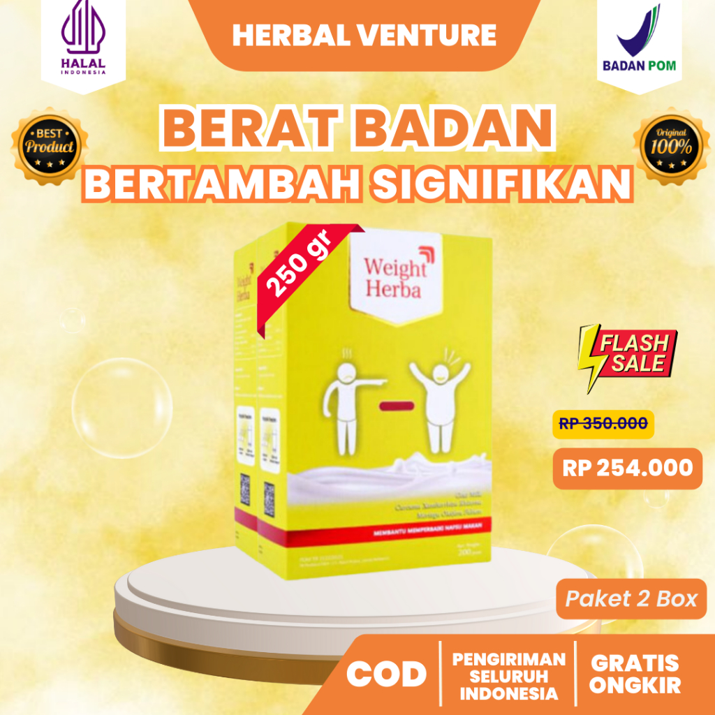 

WEIGHT HERBA 2 BOX ORIGINAL- WEIGHT HERBA SUSU PENGGEMUK DAN PENAMBAH BERAT BADAN 100% ORI LIVE COD
