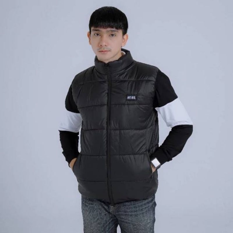 Puffer Vest Jacket Hitam Original Pria dan Wanita