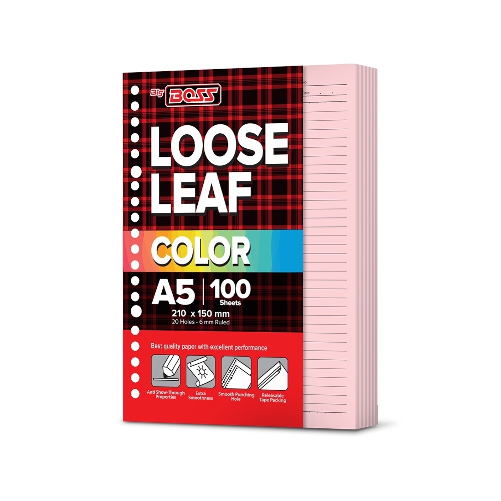 

Big Boss Loose Leaf A5 100 Lembar Pink Kertas Binder