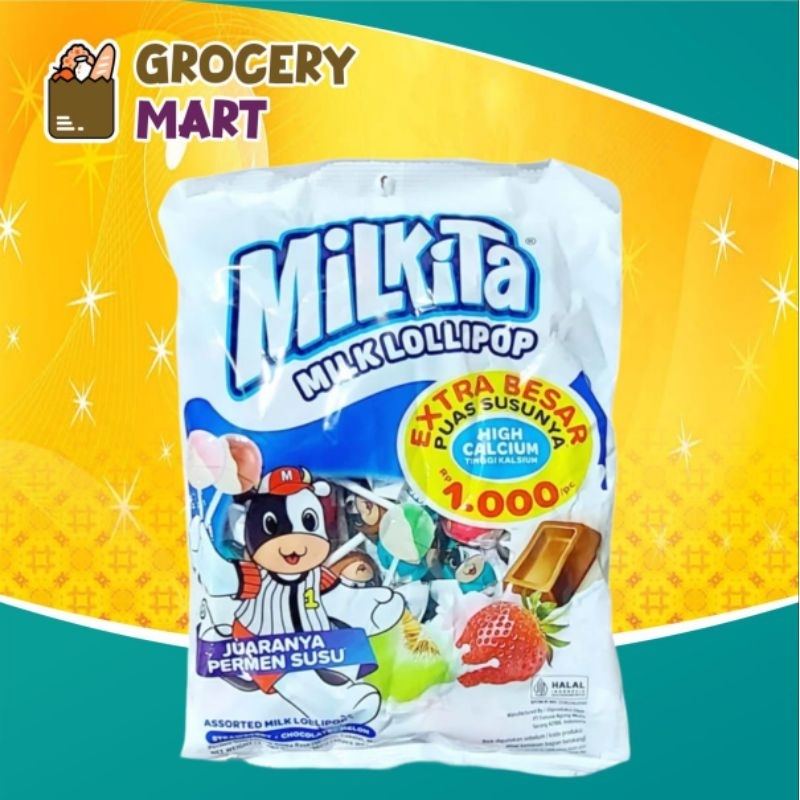 

Permen MILKITA Milk Lollipop 270gr (isi30pcs) -1 BUNGKUS