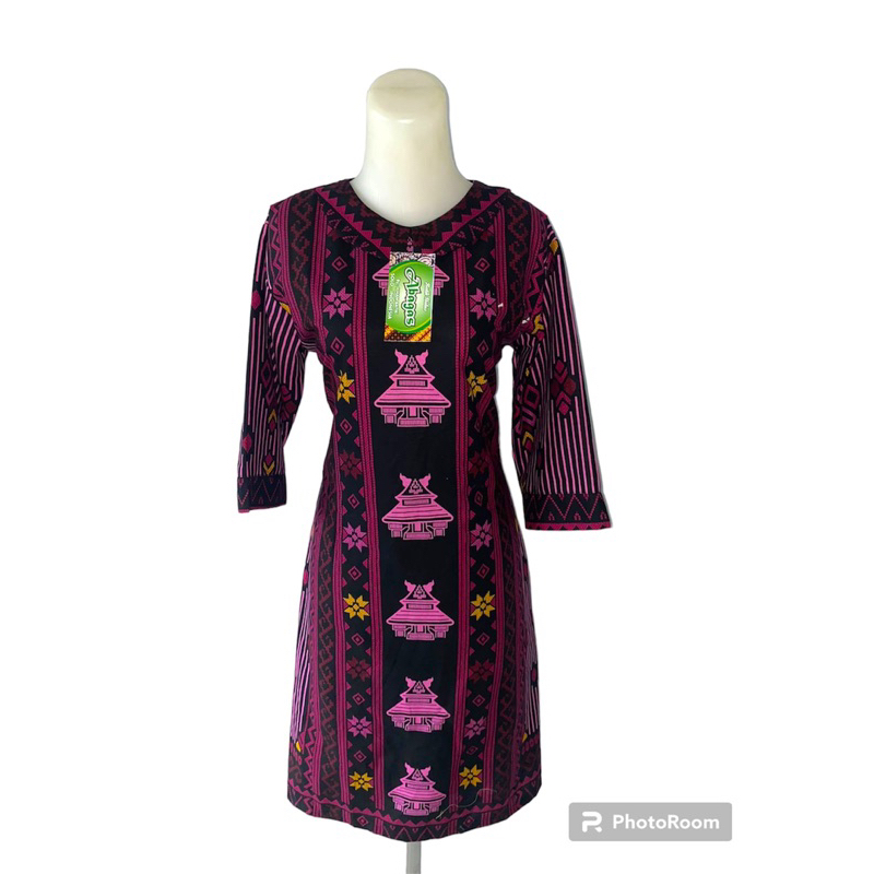 batik tenun karo lapis,motif rumah adat karo ||,dres lapis