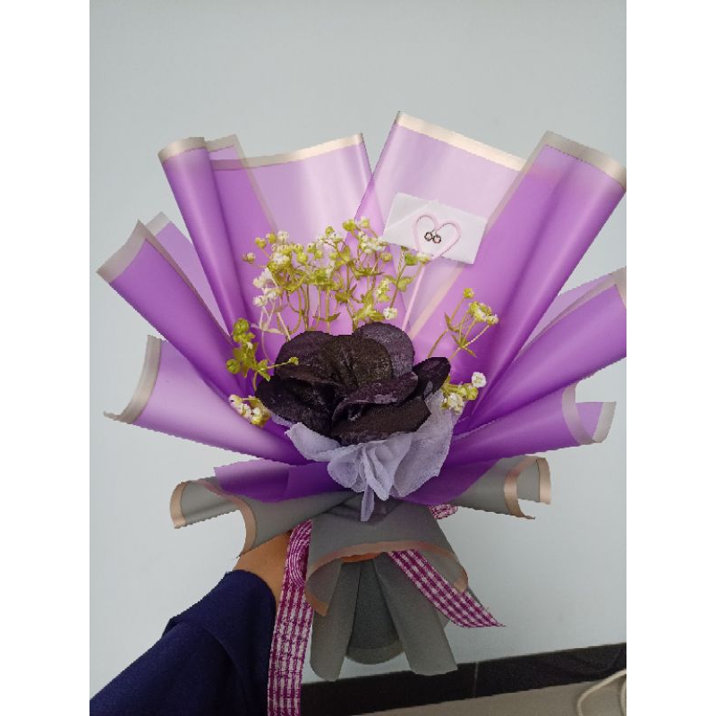 buket krudung segi empat, buket hijab, buket bunga