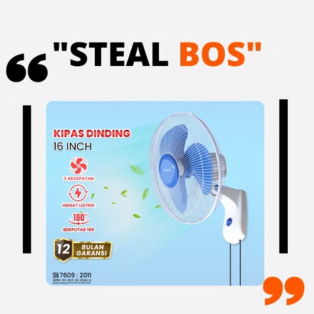 AOYAMA wall fan aoyama 16 inch/ wallfan aoyama 16 inch/ kipas dinding aoyama 16 inch