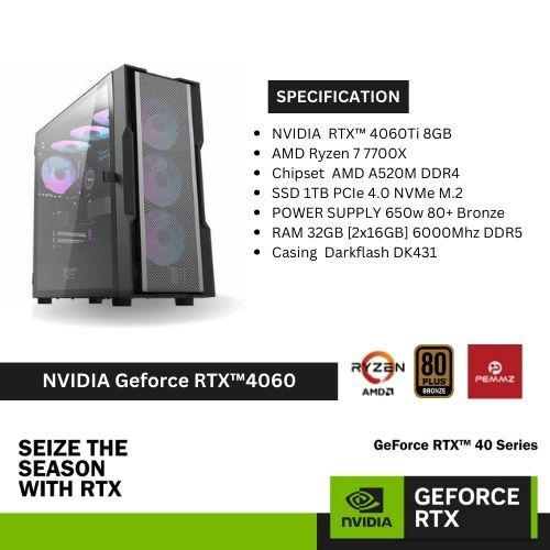 PC RAKITAN EVOLVE - AMD RYZEN 7 7700X - RTX 4060Ti