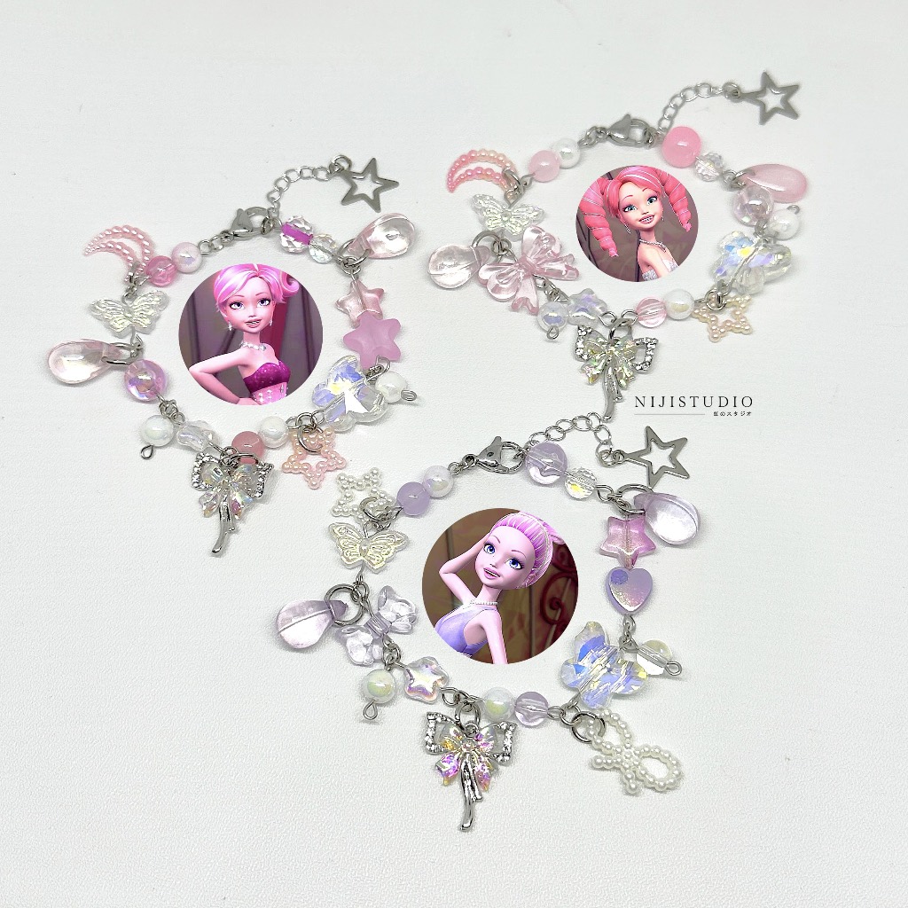 gelang barbie a fashion fairytale shine shimmer glimmer themed coquette y2k matching bracelet ♡₊˚ ・₊
