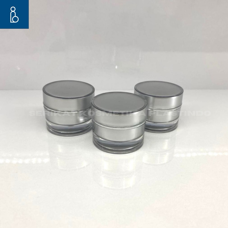 Pot Cream 10 Gram Acrylic Silver List Silver / Pot Acrylic 10 gr / Pot Kosmetik Acrylic 10 gr / Pot 