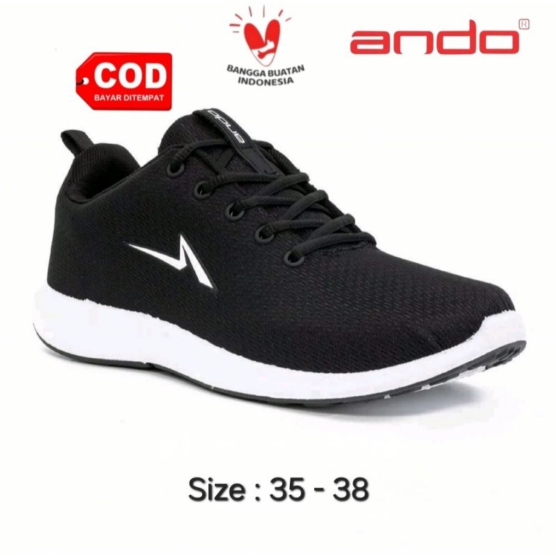 Sepatu Sneakers Ando Pino Hitam Putih