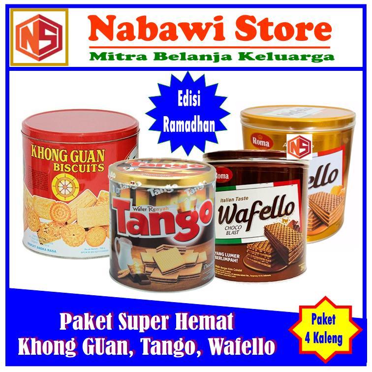 Paket Spesial Ramadhan. Khong Guan Biskuit Wafer Tango dan Roma. Paket 4 Kaleng