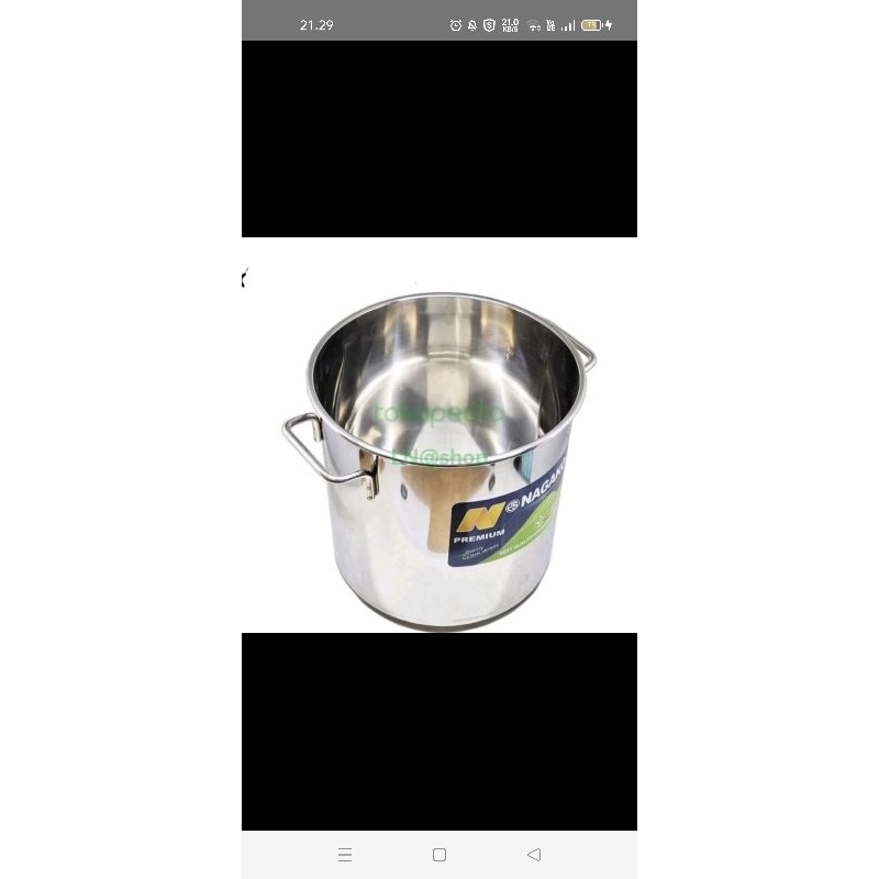 panci stokpot nagako stainless steel + tutup 50 liter 40 cm