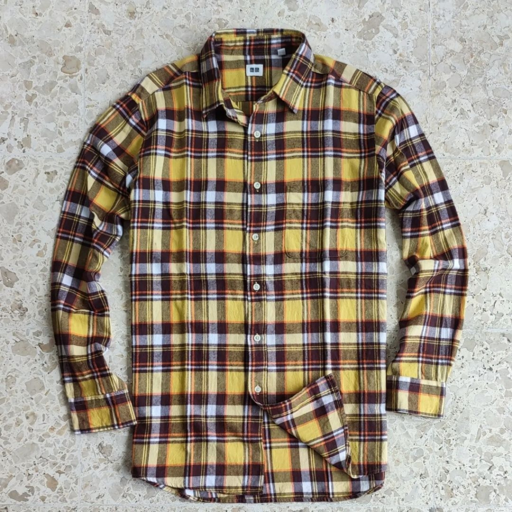 Kemeja Flanel Lengan Panjang UNIQLO Second Original Ukuran L - FLPUNI004L
