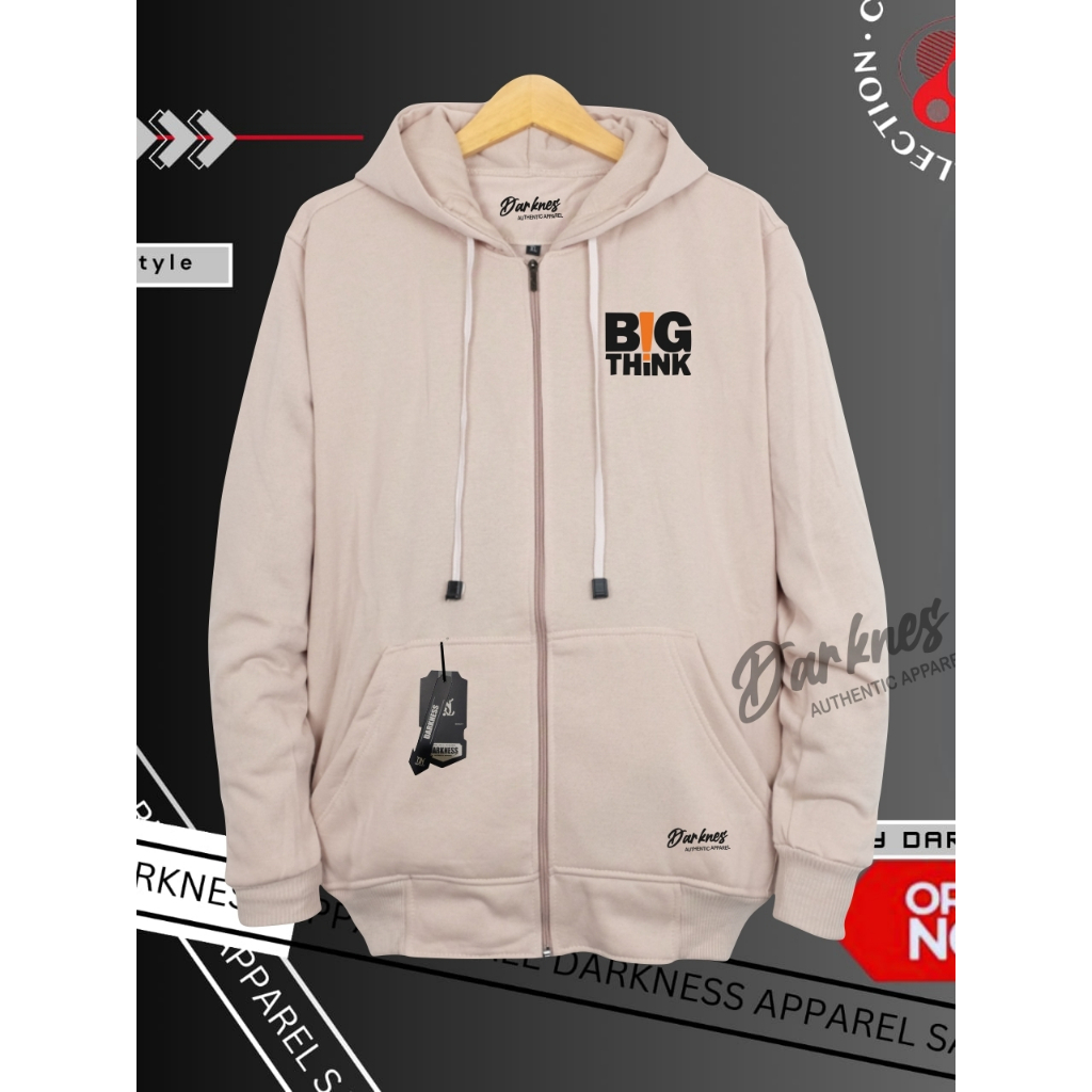 suiter pria hoodie terbaru 2024 keren gaya distro sweater cowok original brand tebal warna cream
