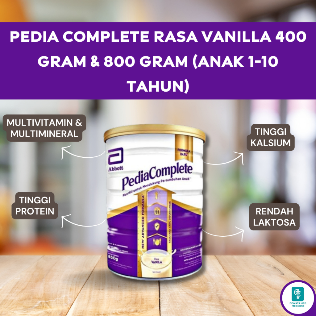 

PEDIA COMPLETE VANILLA 400 GRAM & 800 GRAM UNTUK MENDUKUNG PERTUMBUHAN ANAK