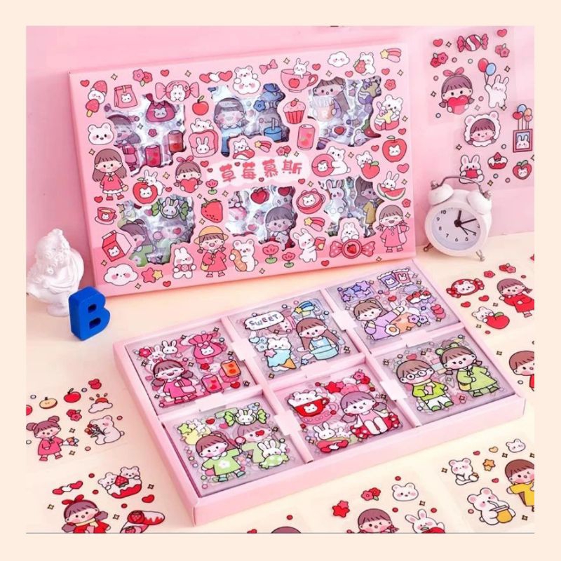 

10 lembar sticker motif kartun korea / sticker momo / stiker lucu waterproof