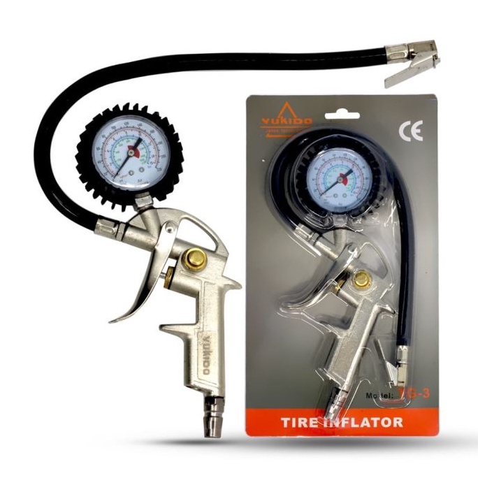 NEW INFLANTOR ALAT UKUR TEKANAN ANGIN KOMPRESOR Air Pressure Gun Ukuran Angin 3 in 1 Isi Angin Pompa