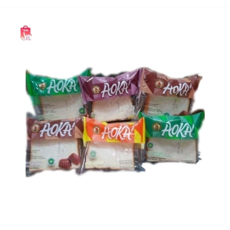 

AOKA Roti Panggang Aneka Rasa(coklat, vanilla, keju, strawbery, blueberry, nanas, durian) (65g/60pcs)