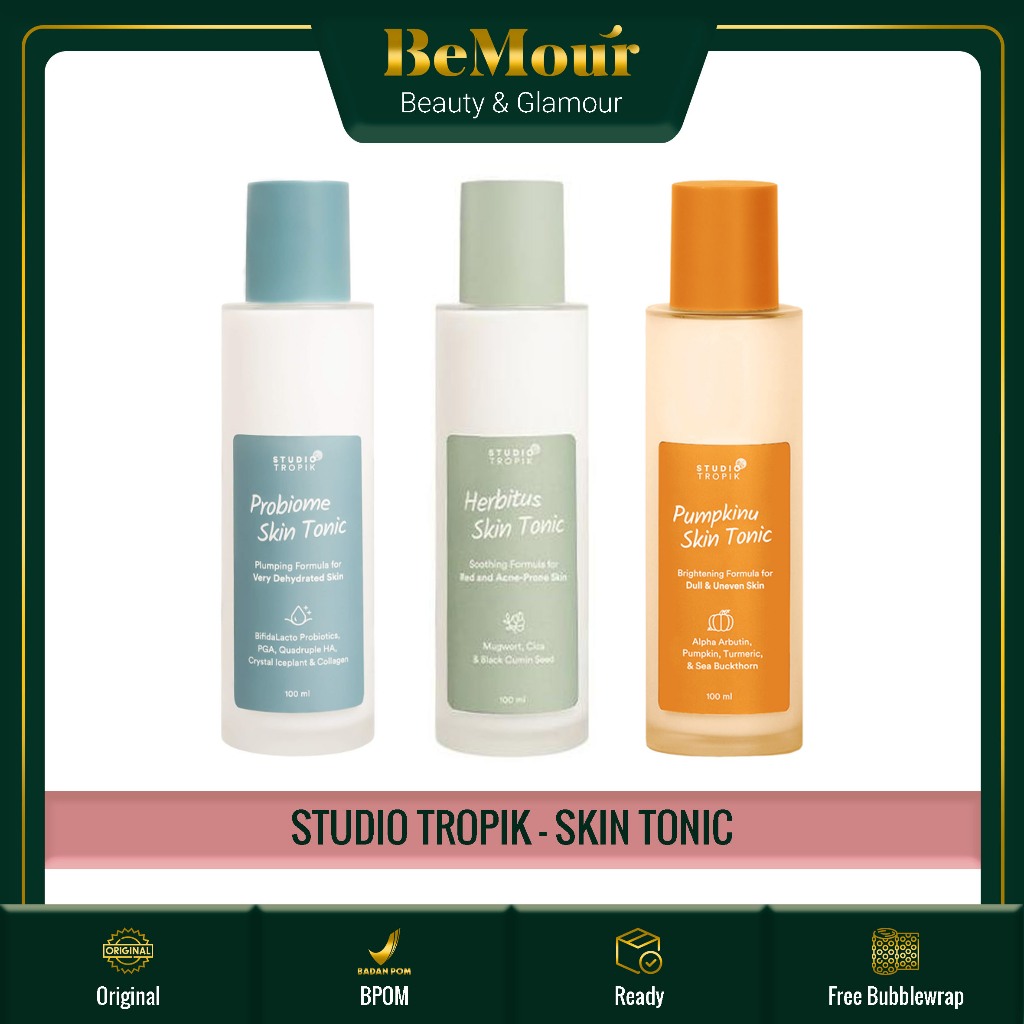STUDIO TROPIK - SKIN TONIC ( 30 / 100 / 270 ml ) - Toner Probiome / Herbitus / Pumpkinu Menghidrasi 