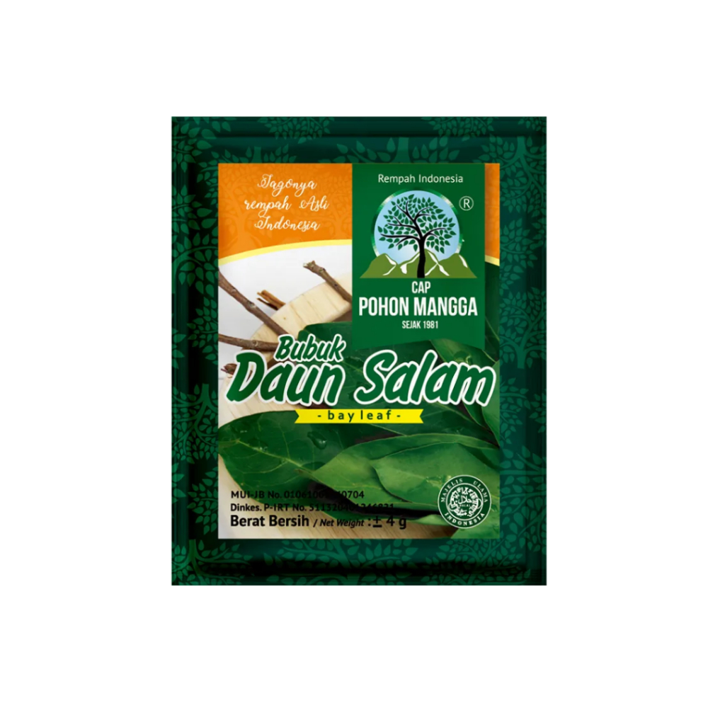 

BUMBU Bubuk Tepung Daun SALAM Kemasan Instan Bumbu Daun Salam Cap POHON MANGGA POMANG - Kemasan 1 Sachet