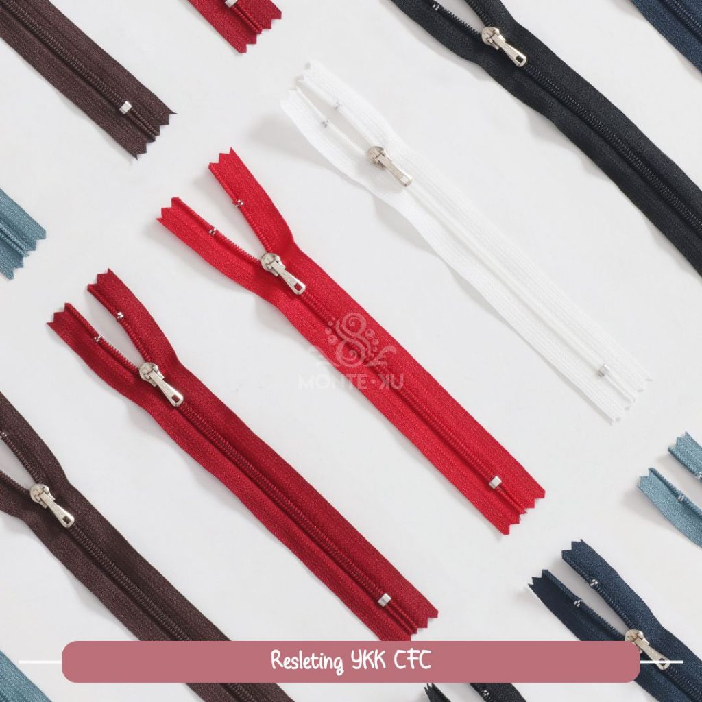 Resleting Jeans Hitam YKK CFC 39 6" 7" Satuan Kepala Besi / Nikel Premium - Sleting Rok Celana Murah